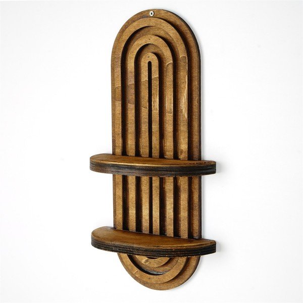 Brūns daudzlīmeņu sienas plaukts 40 cm Raf – Kalune Design-image-1