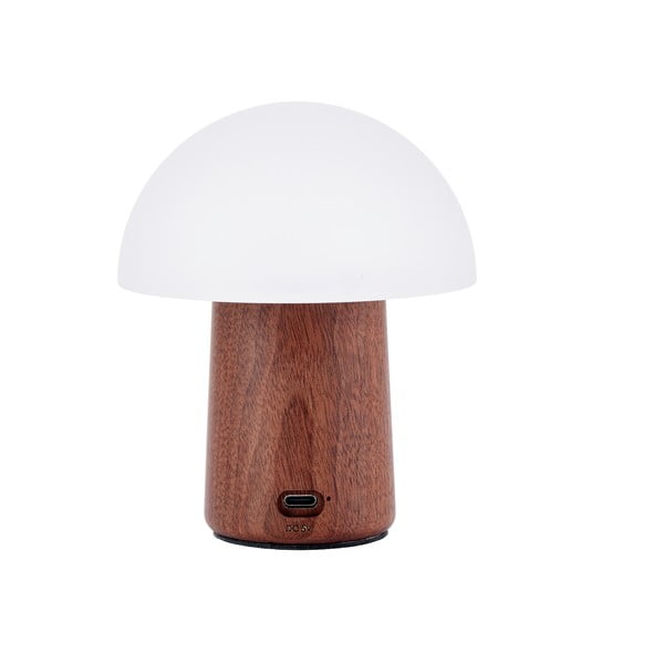 Balta/tumša dabīga toņa LED galda lampa (augstums 12,5 cm) Alice Mushroom – Gingko