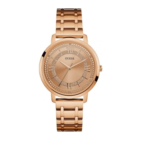 Sieviešu pulkstenis no rozā zelta ar nerūsējošā tērauda siksniņu Guess W0933L3