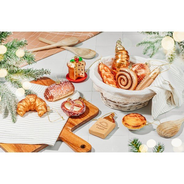 Stikla Ziemassvētku eglītes rotājums 3 cm Pastel de Nata – Sass & Belle-image-3
