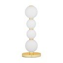 Balta/zelta krāsas metāla LED galda lampa ar stikla abažūru (augstums 31 cm) Perla – Nova Luce