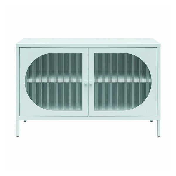 Gaiši zila metāla vitrīna 100x64x40 cm Luna – Støraa