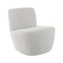 Balts atpūtas krēsls no buklē auduma Ada – Leitmotiv