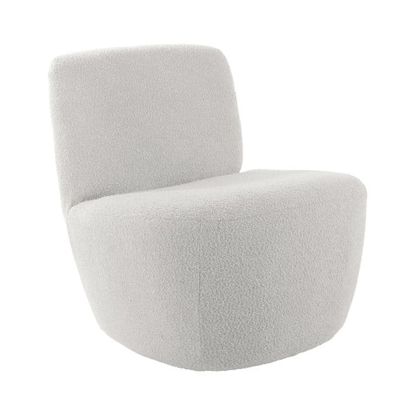 Balts atpūtas krēsls no buklē auduma Ada – Leitmotiv