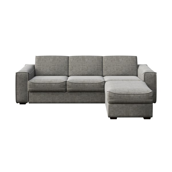 Pelēks stūra izvelkamais dīvāns Mesonica Munro, labais stūris, 308 cm