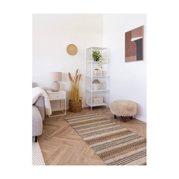 Brūns ar rokām darināts celiņa paklājs no džutas maisījuma 80x180 cm Morena – House Nordic-image-3