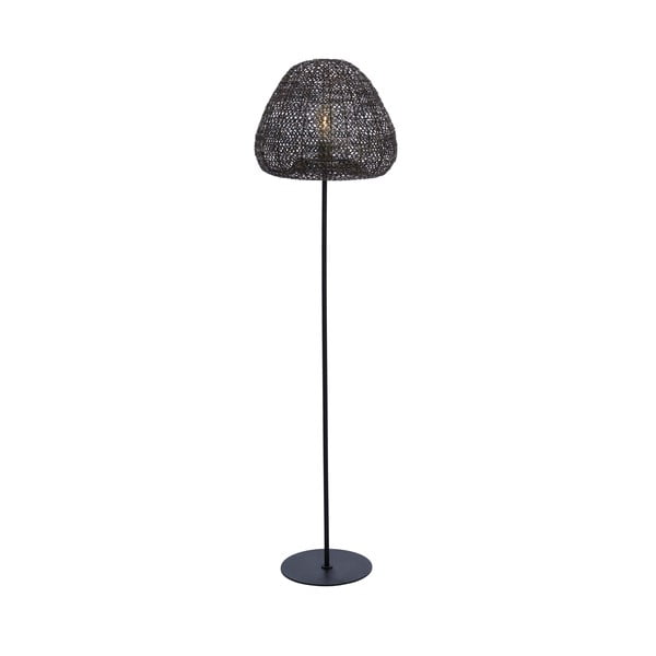 Matēti melna/bronzas krāsas stāvlampa ar metāla abažūru (augstums 162 cm) Finou – Light & Living