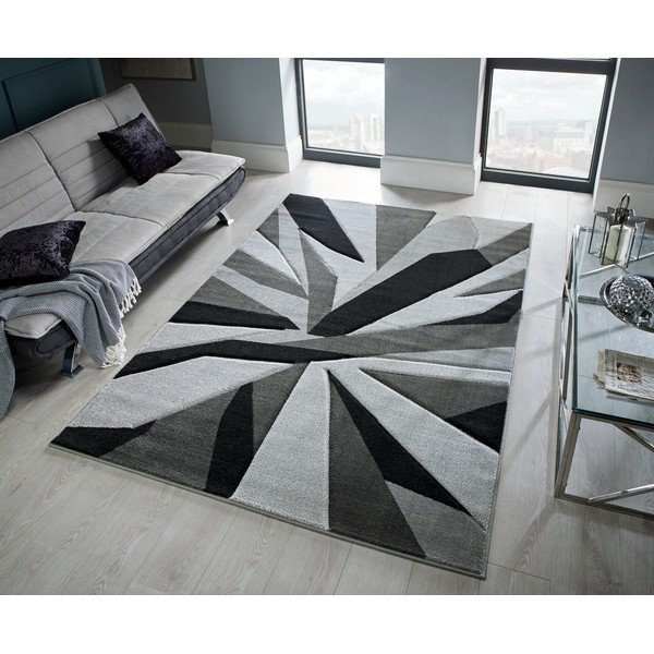 Melns un pelēks paklājs Flair Rugs Shatter Black Grey, 160 x 230 cm-image-4