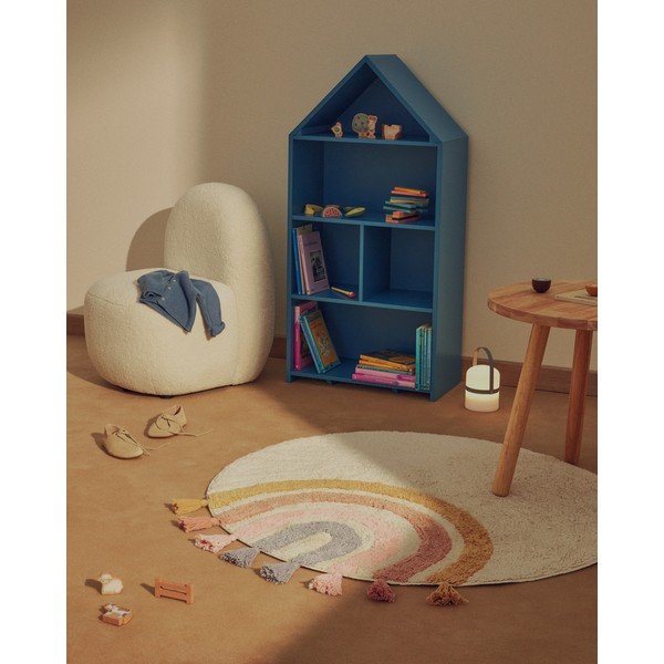 Ziloņkaula krāsas mazgājams/ar rokām darināts kokvilnas bērnu paklājs ø100 cm Tadea – Kave Home-image-1