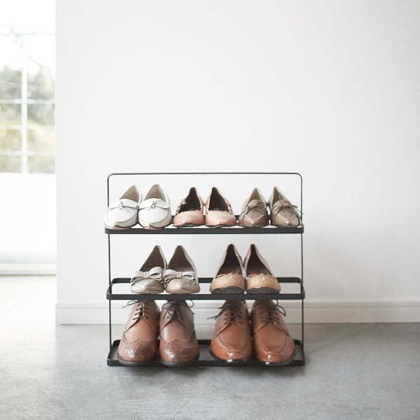 Melns metāla apavu statīvs Tower Shoe Rack – YAMAZAKI-image-1