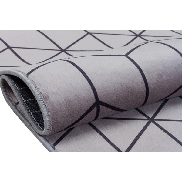 Pelēks mazgājams paklājs 160x100 cm – Vitaus-image-3