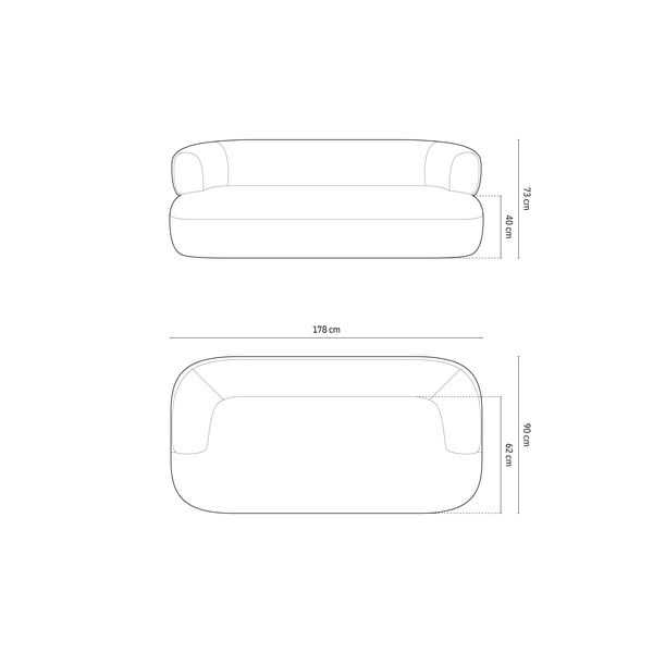 Gaiši pelēks dīvāns no buklē auduma 178 cm Jenny – Micadoni Home-image-4