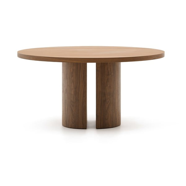 Apaļš ēdamgalds ar valrieksta koka imitācijas galda virsmu ø 150 cm Nealy – Kave Home-image-3