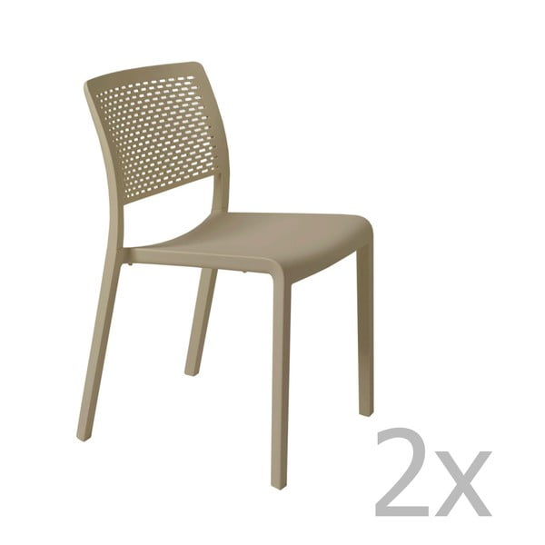 2 smilšaini brūnu dārza krēslu komplekts Resol Trama