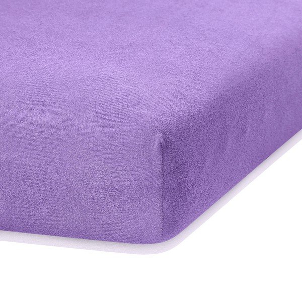 Violeta elastīga pārklājiņš divguļamai gultai AmeliaHome Ruby Purple, 220-240 x 220 cm-image-1