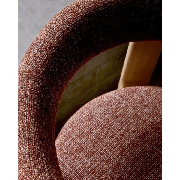 Dabīga toņa/terakotas oranžs oša masīvkoka pusdienu krēsls Granite – Kave Home-image-2