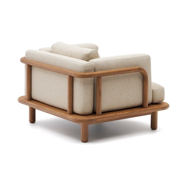 Bēšs/dabīga toņa masīvkoka dārza atpūtas krēsls Turqueta – Kave Home-image-4