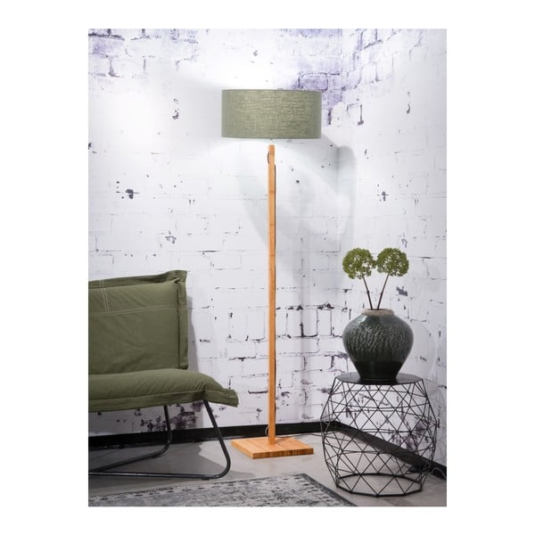 Stāvlampa ar zaļu abažūru un bambusa struktūru Good&Mojo Fuji-image-1