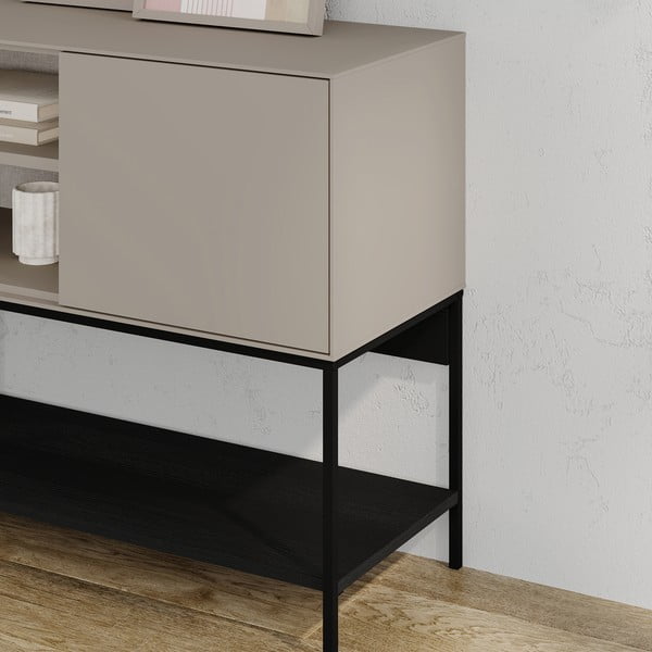 Melna/krēmkrāsas kumode 180x80x40 cm Amira – Marckeric-image-4