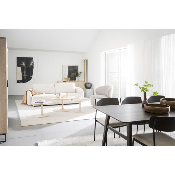 Dabīga toņa apaļš žurnālgaldiņš ar ozolkoka imitāciju 60x60 cm Hobart – Rowico-image-3