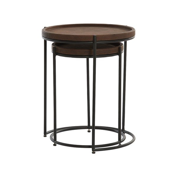 Apaļi ādas sānu galdiņi (2 gab.) ø 53 cm Jairo – Light & Living-image-2