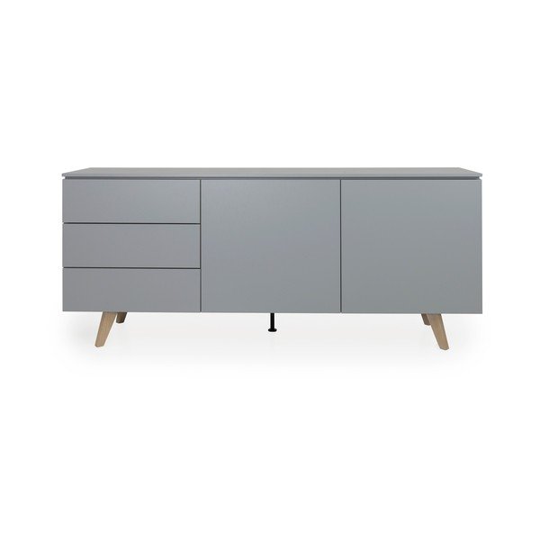 Pelēka kumode Tenzo Plain, platums 180 cm