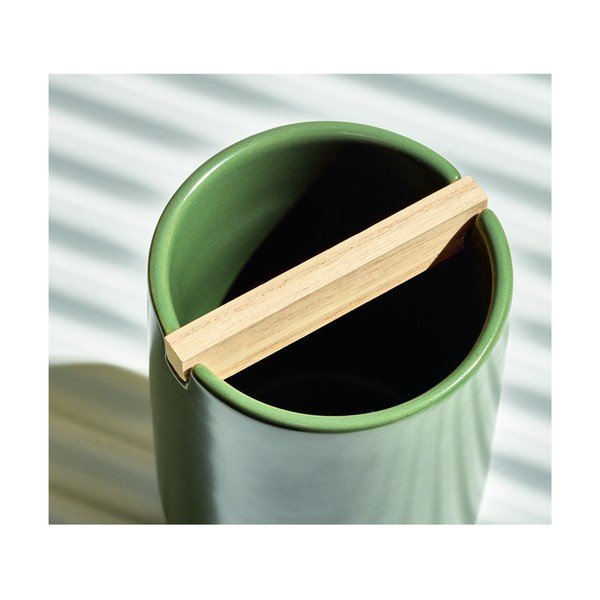 Zaļš keramikas trauks zobu birstēm iDesign Eco Vanity-image-4