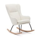 Balts šūpuļkrēsls no buklē auduma Maustin – Kave Home