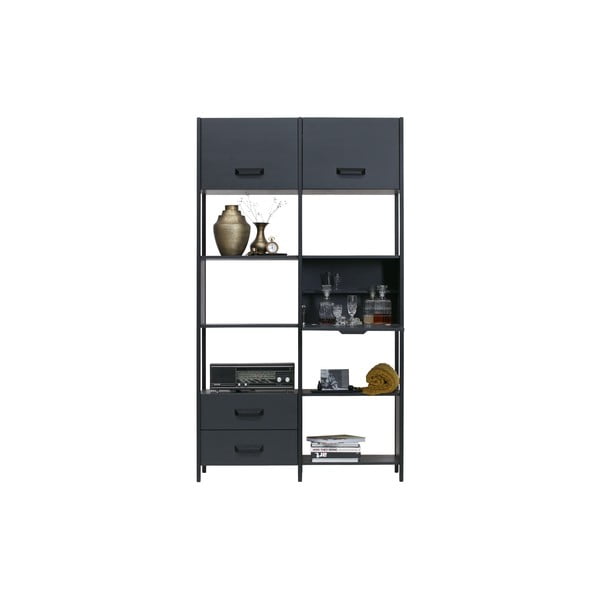 Melns koka plaukts ar 4 atvilktnēm BePureHome-image-4