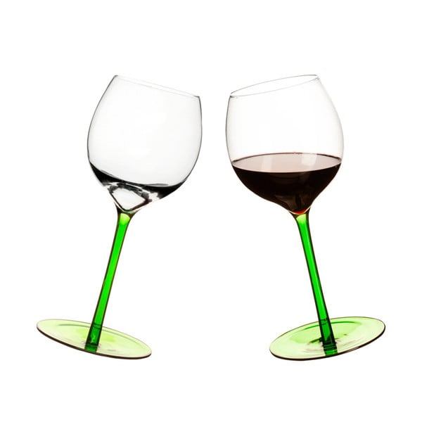 2 zaļu vīna glāžu komplekts ar apaļu dibenu Sagaform