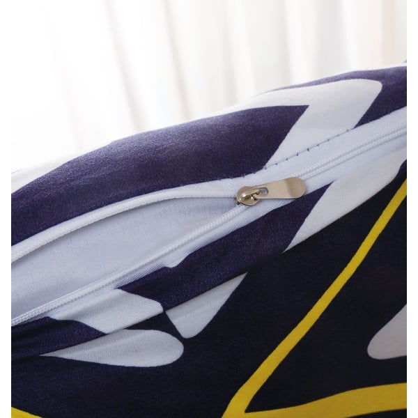 Tumši zila vienguļamā sešdaļīga gultas veļa no mikrosatīna 140x200 cm Dylan – My House-image-2