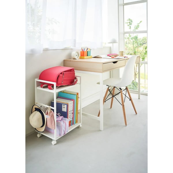 Balts metāla plaukts uz riteņiem 42x60 cm Tower – YAMAZAKI-image-2