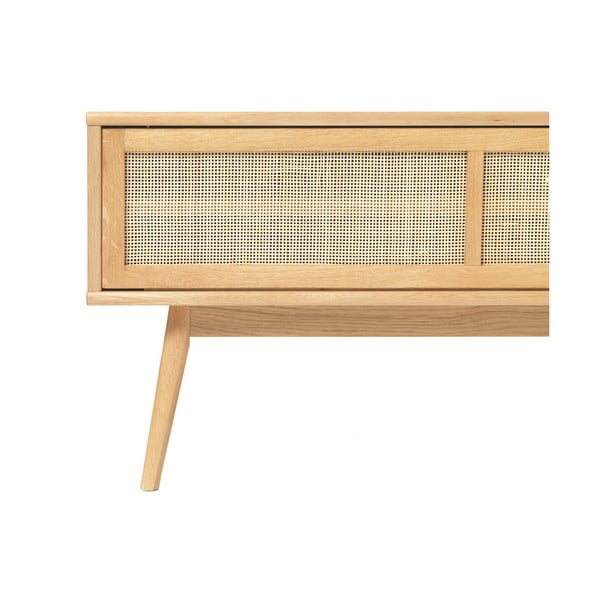 Dabīga toņa TV galdiņš ar ozolkoka imitāciju 150x50 cm Barrali – Unique Furniture-image-4