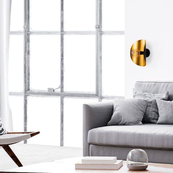 Melna/zelta krāsas sienas lampa Sivani – Opviq lights-image-4