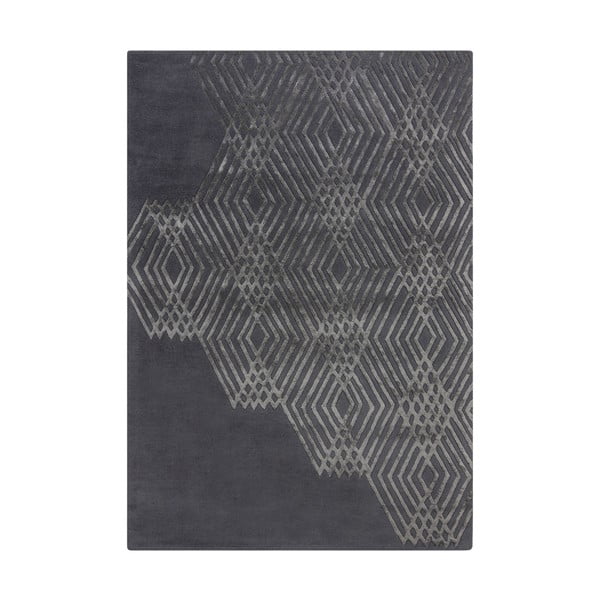Tumši pelēks vilnas paklājs Flair Rugs Diamonds, 120 x 170 cm
