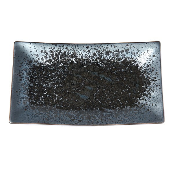 Melni pelēks šķīvis MIJ Pearl, 33 x 19 cm