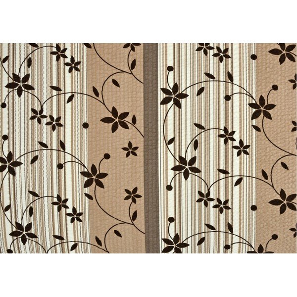 Brūna/bēša krepa  gultas veļa vienvietīgai gultai 140x220 cm Flowers -image-1