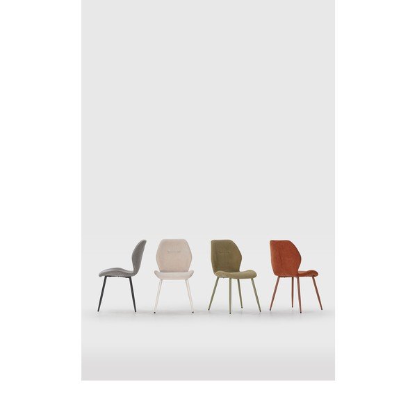 Terakotas oranži polsterēti pusdienu krēsli (4 gab.) Ansu – Marckeric-image-1