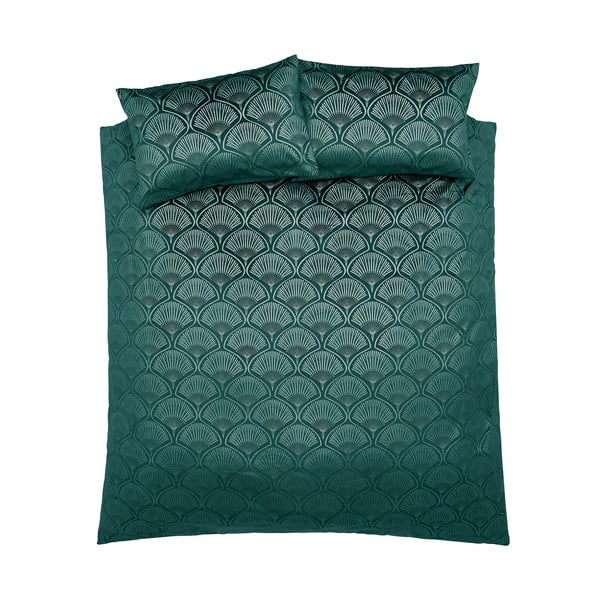 Zaļa divguļamā gultas veļa 200x200 cm Art Deco Pearl – Catherine Lansfield-image-2
