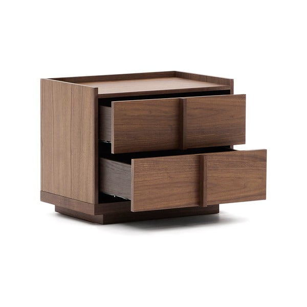 Tumši brūns naktsskapītis ar riekstkoka imitāciju Onix – Kave Home-image-2
