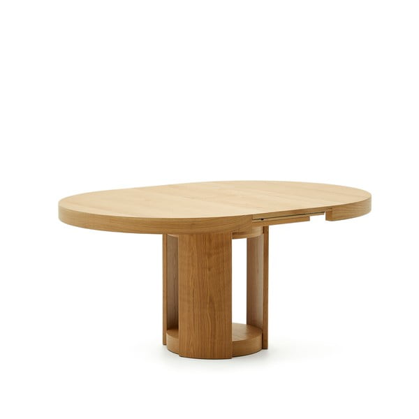 Apaļš izvelkams ēdamgalds ar papildu galda virsmu ar ozolkoka imitāciju ø 120 cm Artis – Kave Home-image-4