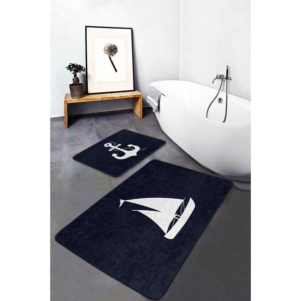 Tumši zili vannas istabas paklājiņi (2 gab.) 60x100 cm – Mila Home-image-3