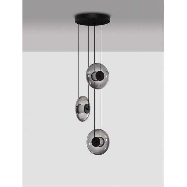 Matēti melna stikla LED piekaramā lampa ar regulējamu spilgtumu ø 35 cm Ballet – Nova Luce-image-3
