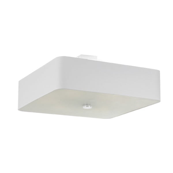 Balta griestu lampa ar stikla/auduma abažūru 55x55 cm Kortez – Nice Lamps