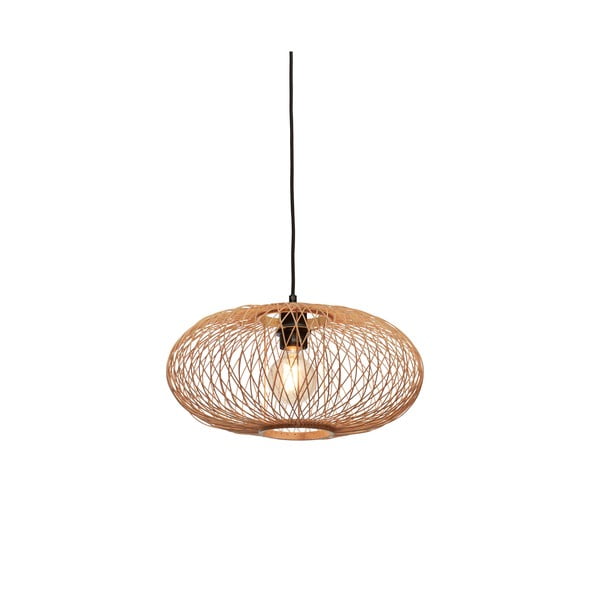 Bronzas krāsas piekaramā lampa ar bambusa abažūru ø 40 cm Cango – Good&Mojo