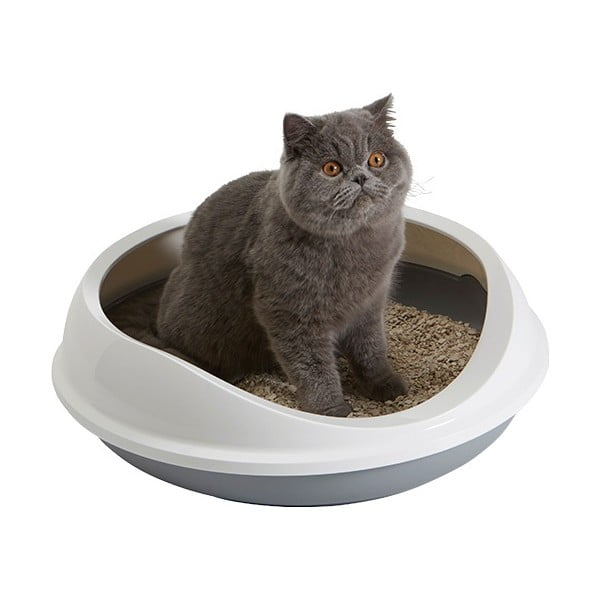 Balta/pelēka kaķu pakaišu kaste 49x55 cm Savic Figaro – Plaček Pet Products-image-1