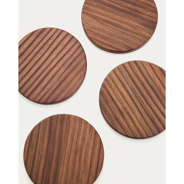 Tumša dabīga toņa koka paliktņi (4 gab.) Rommu – Kave Home-image-4