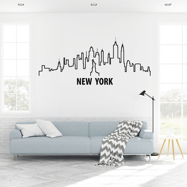 Sienas uzlīme pilsētas kontūras formā Ambiance New York Design