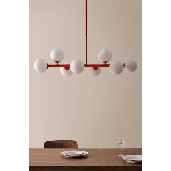 Sarkana/balta griestu lampa no opāla stikla 30x104 cm Ekman – Jotex-image-2