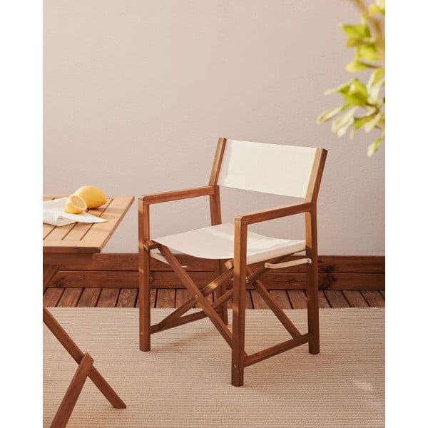 Balti/dabīga toņa masīvkoka dārza krēsli (2 gab.) Thianna – Kave Home-image-1